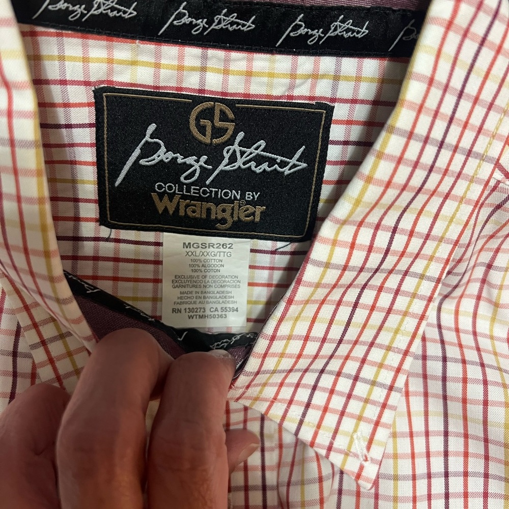 Wrangler Men's Plaid Dress Shirt - Red and Yellow